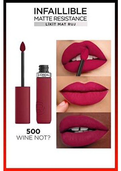 Infaillible Matte Resistance Likit Mat Ruj - 500 Wine Not? fiyatları