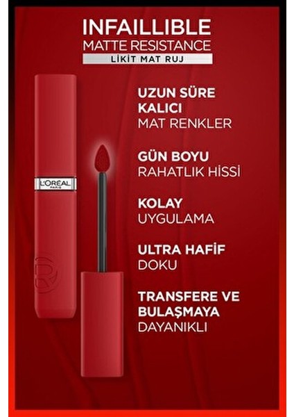 Infaillible Matte Resistance Likit Mat Ruj - 500 Wine Not? indirimleri