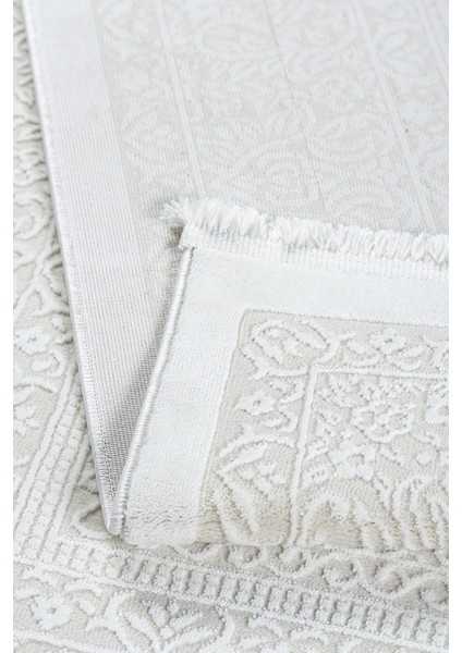 Klasik Medalyon Iran Tarzı Pamuk Tabanlı Salon - Oturma Odası Krem Renk Halı fiyatları