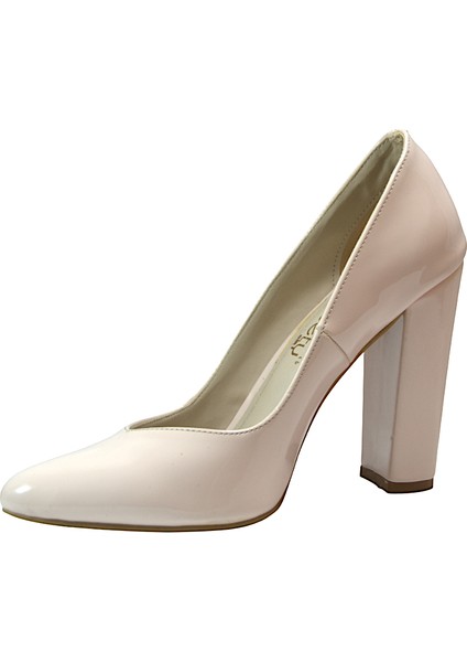 1201 Ten & Pudra Kalın Topuklu Kadın Abiye Stiletto Ayakkabı fırsatları