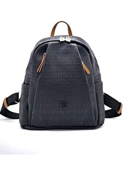 Kadın Siyah Taba 9 Bölmeli Gofraj Baskılı Sırt Çantası ve Cüzdan Kombini fiyatları