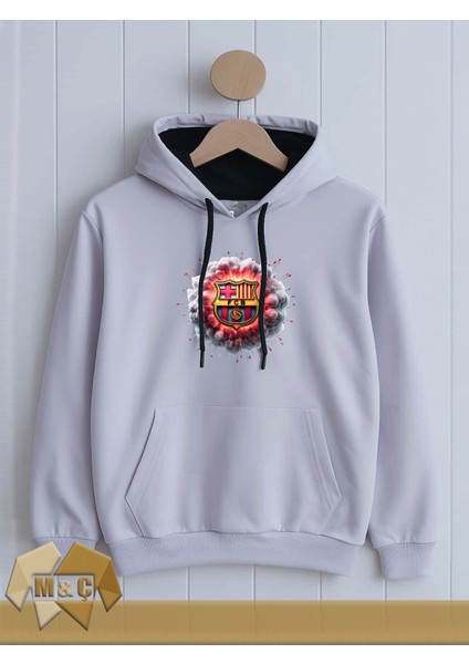 Erkek Kapşonlu Uzun Kollu Sweatshirt Mevsimlik 2 Ip Barcelona Özel Tasarım Büyük Beden Hodie