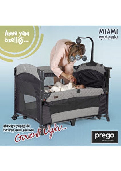 8023 Miami 70X110 Anne Yanı Beşik Oyun Parkı Yatak modelleri