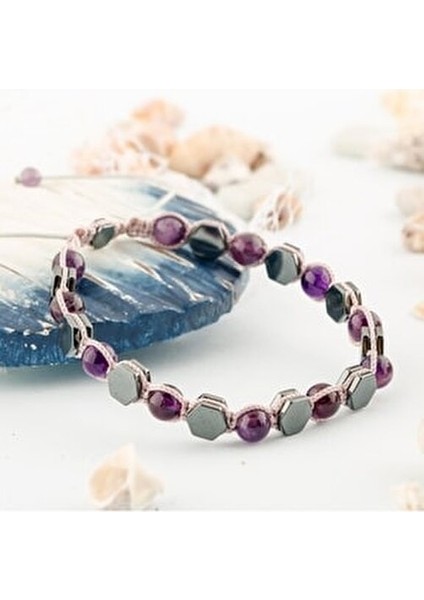 Sertifikalı Karlı Obsidyen 6mm Bileklik Unisex Kullanıma Uygun