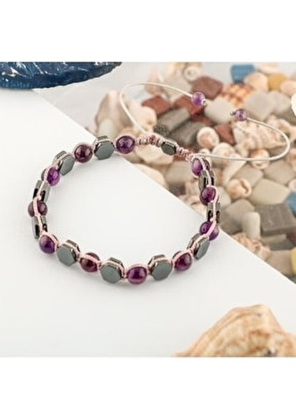 Sertifikalı Karlı Obsidyen 6mm Bileklik Unisex Kullanıma Uygun