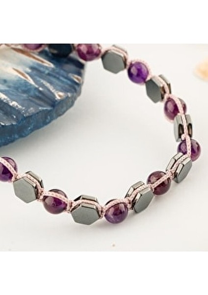 Sertifikalı Karlı Obsidyen 6mm Bileklik Unisex Kullanıma Uygun