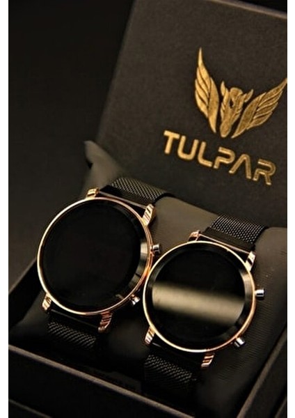 Özel Kutusunda Çift Kol Saati Mıknatıslı Kordon Dijital Sevgili Saatleri