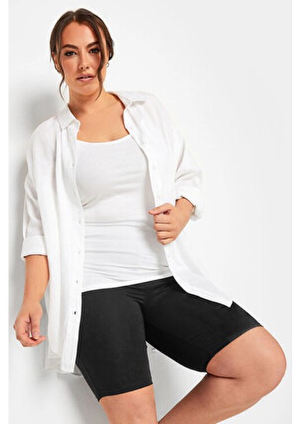 Büyük Beden Yumuşak Dokulu Toparlayıcı Kısa Kesim Bisiklet Şortu 054967 fiyatları