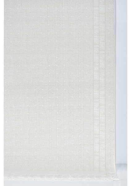 Grid Motifli Geometri Modern Tasarımlı Pamuk Tabanlı Salon - Oturma Odası Krem Renk Halı modelleri
