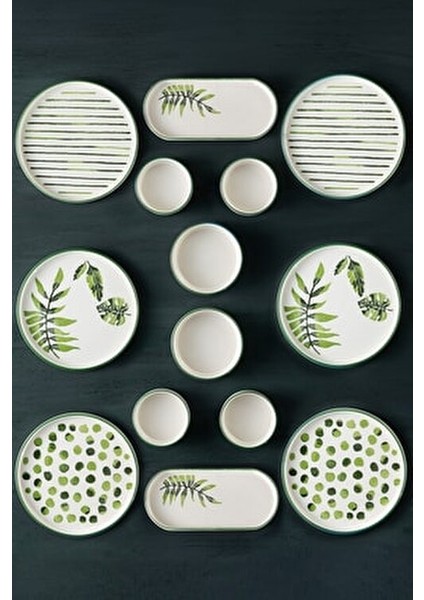 Art Botanik 14 Parça Stackable Kahvaltı Takımı Sunum Tabağı modelleri