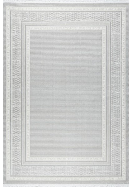 Meander Desenli Pamuk Tabanlı Salon - Oturma Odası Gri Renk Halı fiyatları