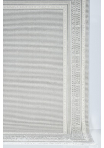 Meander Desenli Pamuk Tabanlı Salon - Oturma Odası Gri Renk Halı modelleri