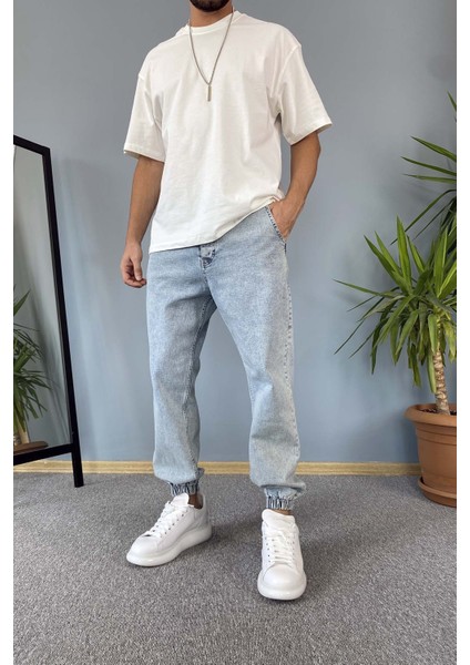 Paçası Lastikli Boyfriend Jogger Kot Pantolon