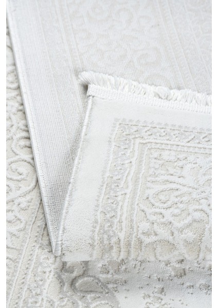 Central Medallion Modern Tasarımlı Pamuk Tabanlı Salon - Oturma Odası Krem Renk Halı fiyatları