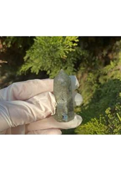 Labrodorit Taşı Kule Dikit Sertifikalı Gri Renkli Şekil