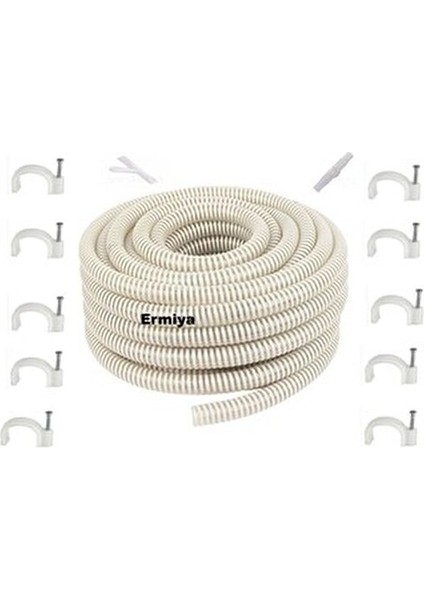 Klima Su Tahliye Hortumu 5 Metre Drenaj Hortum Düz Ek Parça 5 Adet Kroşe