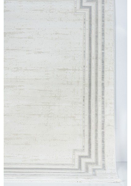 Modern Bordür Desenli Pamuk Tabanlı Salon - Oturma Odası Gri Renk Halı modelleri