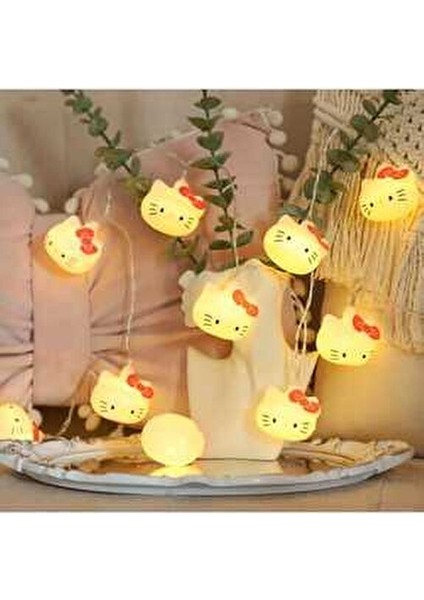 Yeni Hello Kitty Gece Lambası LED Işık Pilli 10 Lambalı 3D Hello Kitty Sevimli LED Işık fiyatları