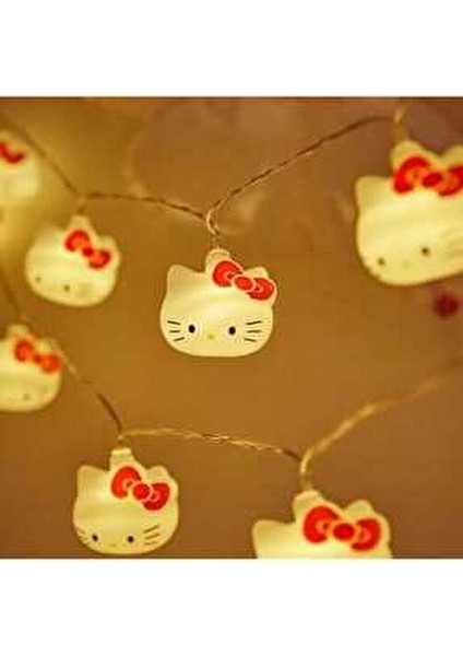 Yeni Hello Kitty Gece Lambası LED Işık Pilli 10 Lambalı 3D Hello Kitty Sevimli LED Işık indirimleri