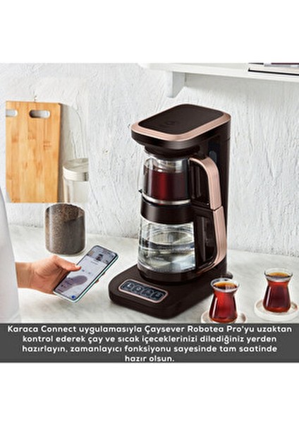 Çaysever Robotea Pro Connect 4 In 1 Konuşan Otomatik Cam Çay Mama ve Filtre Kahve Makinesi Wi-Fi indirimleri