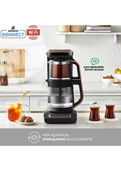 Robotea Pro Wifi Connect 4 In 1 Konuşan Otomatik Cam Çay ve Filtre Kahve Makinesi fiyatları