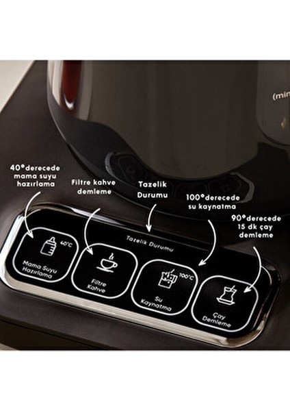 Robotea Pro Wifi Connect 4 In 1 Konuşan Otomatik Cam Çay ve Filtre Kahve Makinesi fırsatları