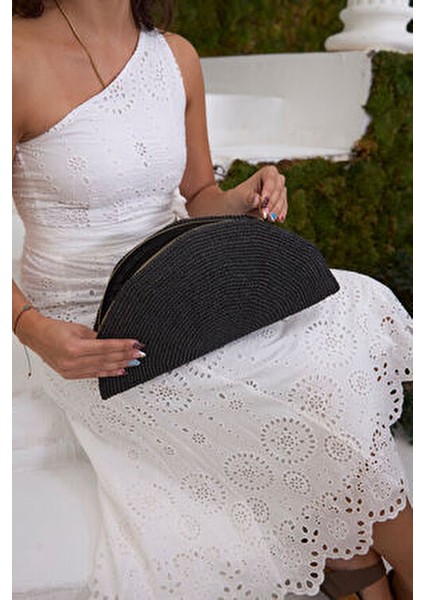 Kadın El Çantası Siyah Hasır Portföy modelleri