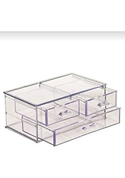 3 Çekmeceli Makyaj Organizeri Şeffaf Renkli Makyaj Malzemesi Düzenleyici fiyatları