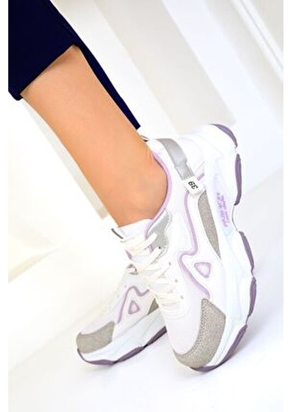 Beyaz-Lila Kadın Sneaker 17834 indirimleri