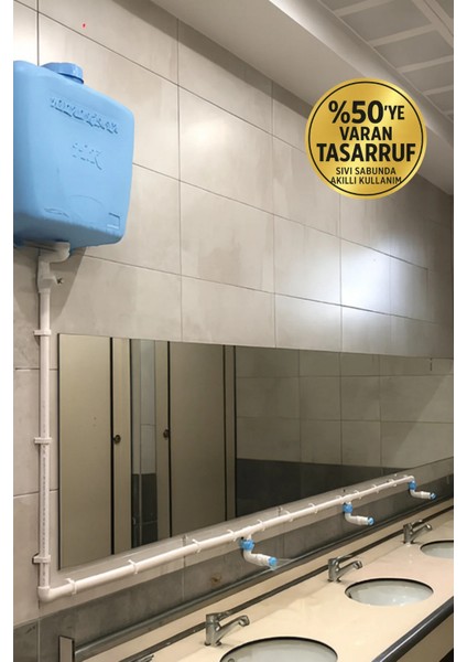 Merkezi Depolu 20 Lt 3 Musluklu Butonlu Sıvı Sabunluk – Okul, Cami ve Toplu Kullanım Için