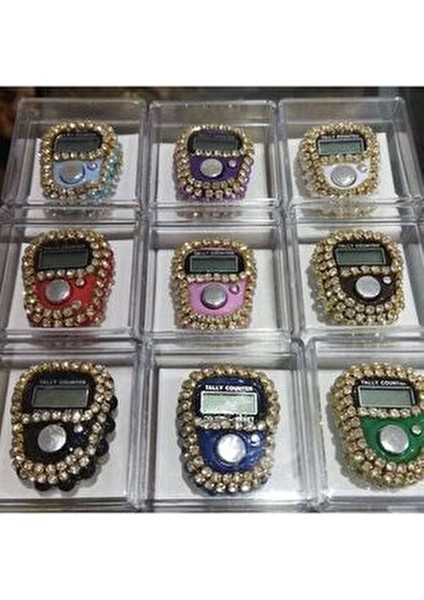 12 Li Hediyelik Kutulu Taşlı Yüzüklü Zikirmatik