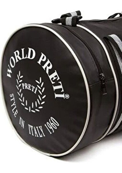 Silindir Sporcu Fitness Çantası Siyah Suni Deri Omuz Askılı Orta Boy Düz Desen fırsatları