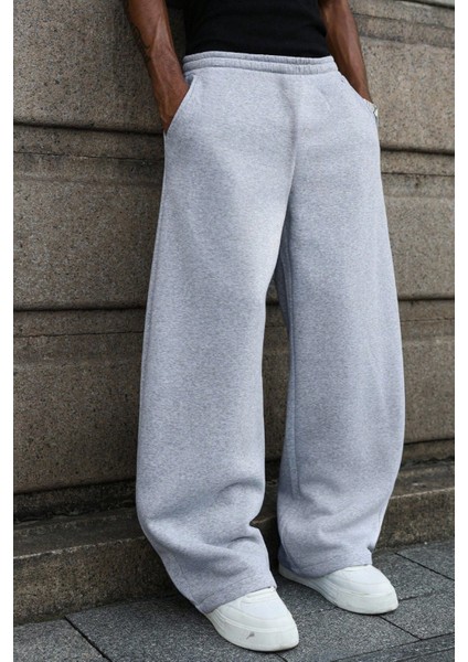 Baggy Bol Kesim Ayarlanabilir Paçalı Unisex Eşofman Altı Gri / Siyah / Antrasit