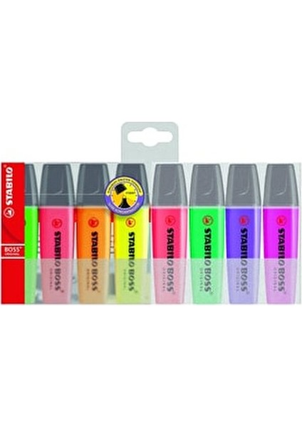 Boss Fosforlu Kalem Seti 8'li Canlı Renkler ile fiyatları