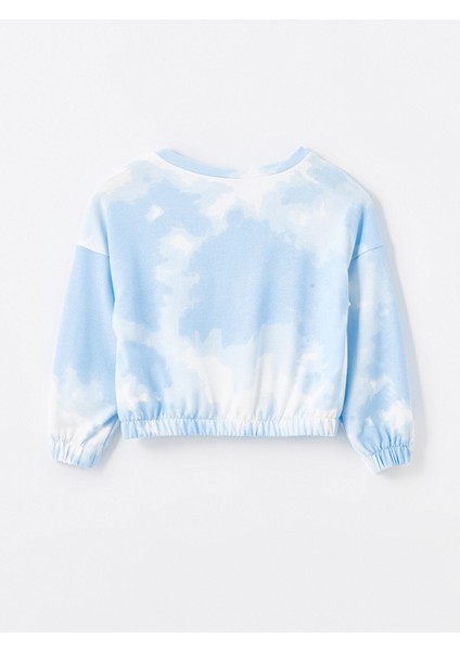 Yeni Sezon Bisiklet Yaka Batik Desenli Uzun Kollu Kız Çocuk Sweatshirt modelleri