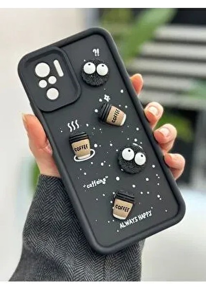 Xiaomi Note 10 4g ve Note 10S Uyumlu Siyah Kurabiye Oyuncak Tasarımlı Silikon Kılıf