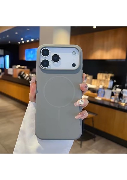 Iphone 17 Pro Uyumlu Magesafe Özellikli Içi Kadife Premium Leke Tutmaz Lansman Kılıf