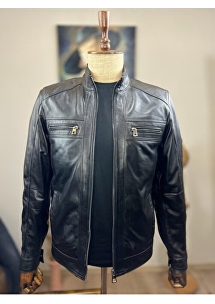 Kadın Slim Fit Deri Ceket %100 Hakiki Deri Usta İşçilik Düz Desen fırsatları