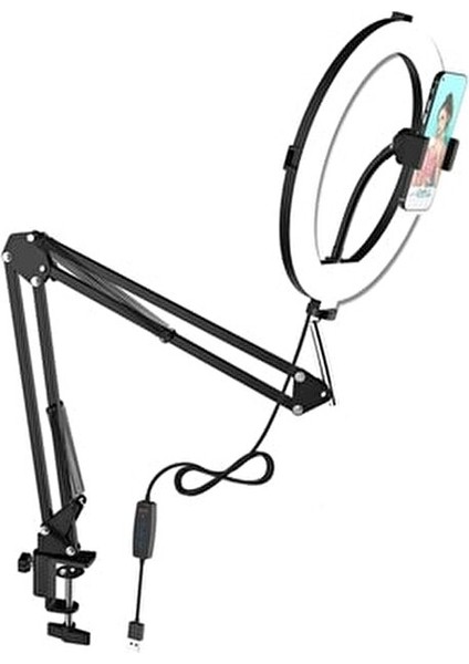 Esnek Masaüstü Sıkıştırmalı Tiktoker Ring Light LED Selfie Yayın Işığı 10 Inç + Stand Lüx modelleri