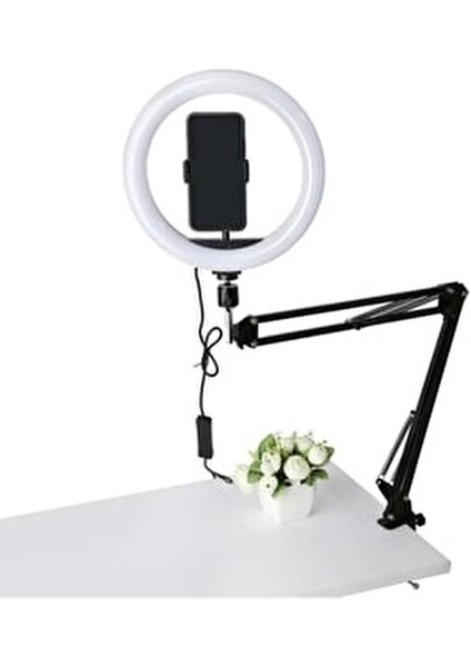 Esnek Masaüstü Sıkıştırmalı Tiktoker Ring Light LED Selfie Yayın Işığı 10 Inç + Stand Lüx indirimleri