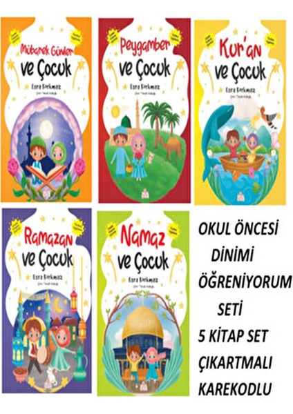 Meraklı Çocuk Ile Dinimi Öğreniyorum-Çocuklar Için Dinimi Öğreniyorum Seti 5 Kitap Çıkartmalı