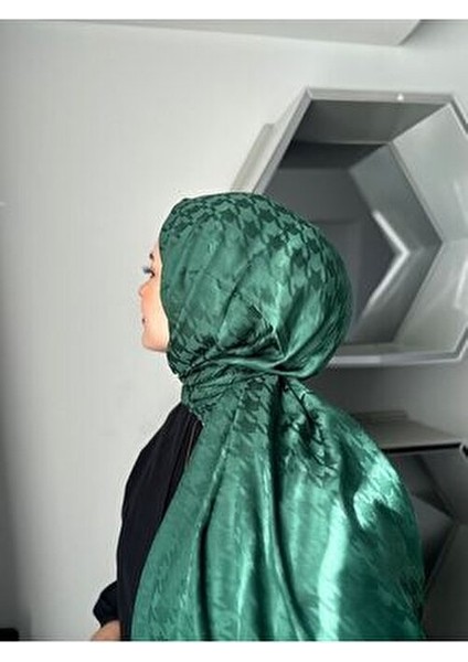 Kazayağı Desen Zümrüt Pamuk Jakar Şal