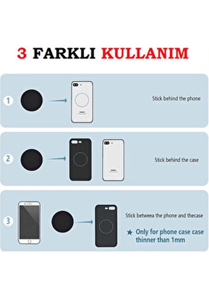 Araç Içi Oto Telefon Tutucular Için Manyetik Mıknatıslı 2 Adet Metal Plaka 3m Yapışkanlı Levha indirimleri