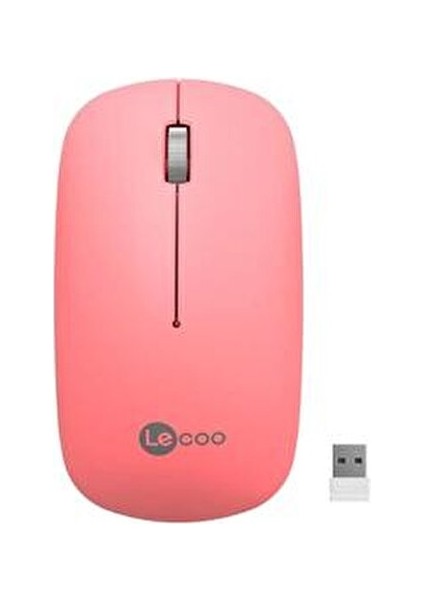 Lecoo USB Optik Kablosuz Mouse Pembe WS214-P