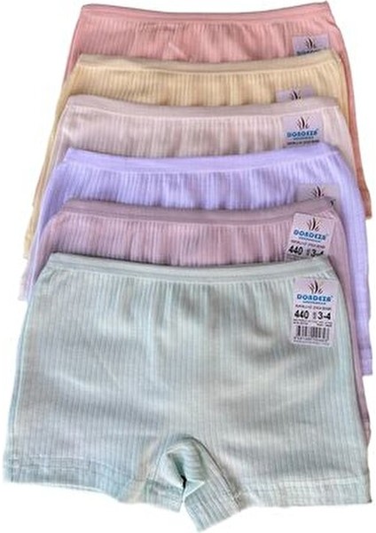 Kız Çocuk Dantelli Fitilli Boxer 12 Adet Çizgili Desenli Pamuklu Konfor modelleri