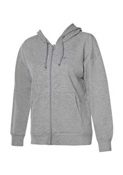 Helen Gri Kadın Fermuarlı Sweatshirt