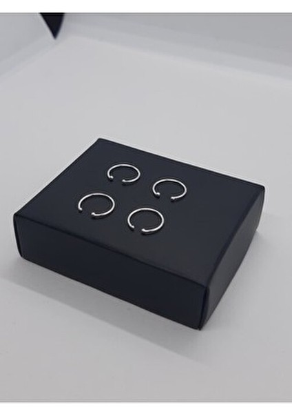925 Ayar Gümüş (4 Adet) Sıkıştırmalı Halka Hızma( 4'lü Ekonomik Paket)