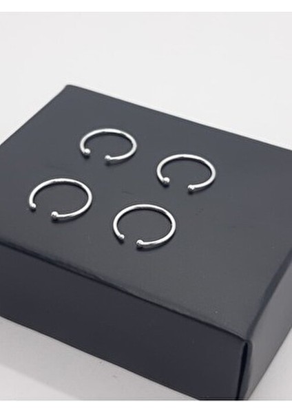 925 Ayar Gümüş (4 Adet) Sıkıştırmalı Halka Hızma( 4'lü Ekonomik Paket)
