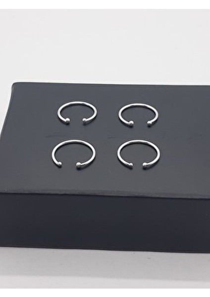 925 Ayar Gümüş (4 Adet) Sıkıştırmalı Halka Hızma( 4'lü Ekonomik Paket)
