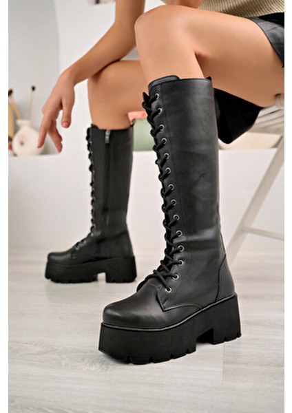 Kadın Çizme Yüksek Taban Bağçıklıı ALD2000-Ç103 modelleri